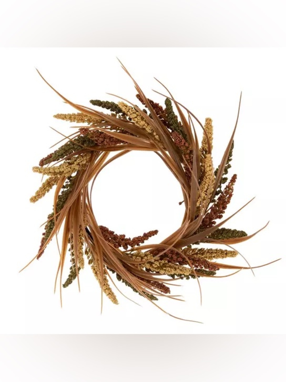Fall Fields Brown & Green Wheat Candle Ring